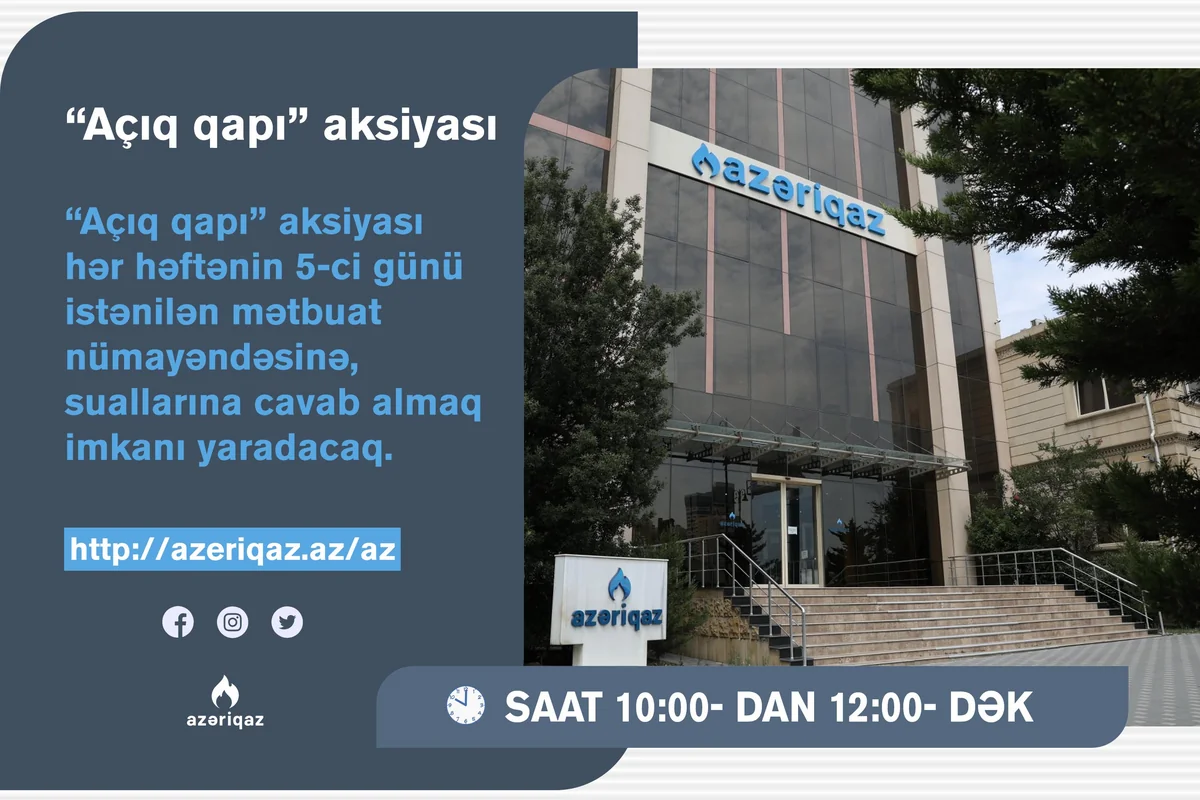 “Azəriqaz”ın baş direktoru medianın suallarını cavablandıracaq