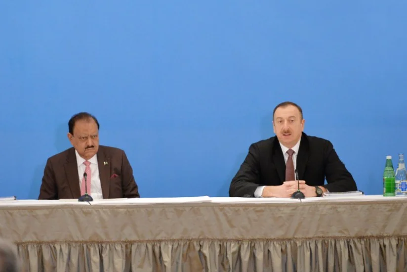 ​Prezident İlham Əliyev və Prezident Məmnun Hüseyn Azərbaycan-Pakistan biznes forumunda iştirak ediblər