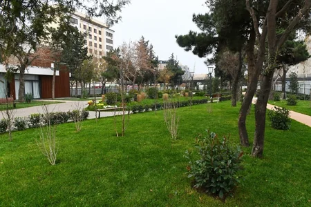 President Ilham Aliyev views ongoing renovation works in another park in Baku