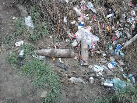 Şamaxıda partlamamış hərbi sursatlar və minaatan mərmisi aşkarlanıb - FOTO