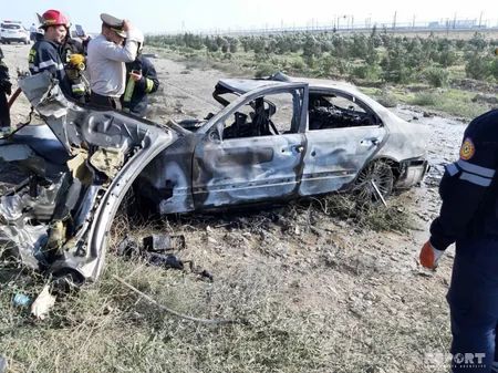 Atəşgah sığorta şirkətinin maşını qəzaya düşüb, 2 nəfər ölüb - FOTO - VİDEO - YENİLƏNİB-4
