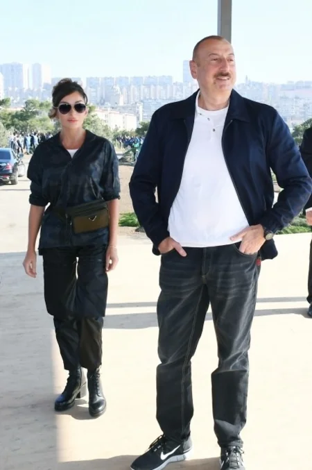 President Ilham Aliyev and first lady Mehriban Aliyeva attended tree-planting campaign in Khatai district, Baku