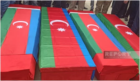 Abşeronda Birinci Qarabağ müharibəsinin dörd şəhidi dəfn edilib - YENİLƏNİB