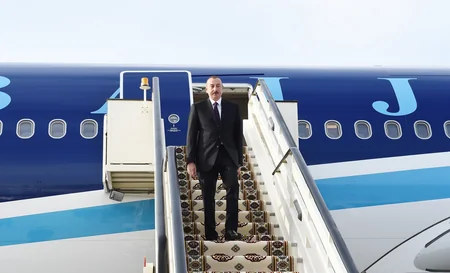 Prezident İlham Əliyev Türkmənistana rəsmi səfərə gedib