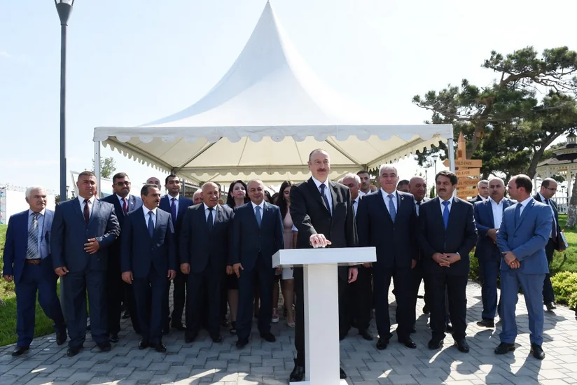 President Ilham Aliyev inaugurates drinking water supply project in Pirallahi district
