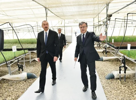 Prezident Salyanın Xıdırlı kəndində dəniz suyunun duzsuzlaşdırılması kompleksinin fəaliyyəti ilə tanış olub