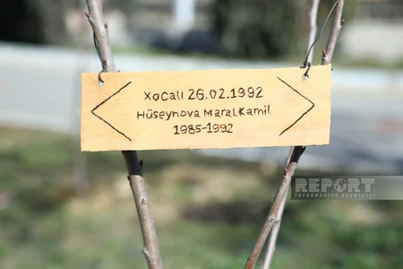 Xocalı soyqırımının qurbanı olan uşaqların xatirəsinə Bakıda 63 ağac əkilib