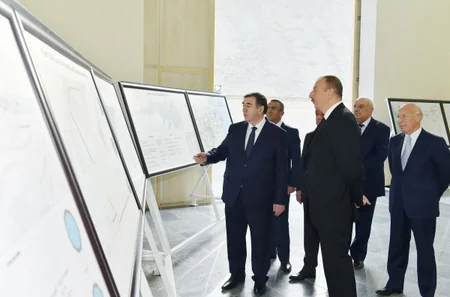 President Ilham Aliyev attended the opening of Shamkirchay water reservoir