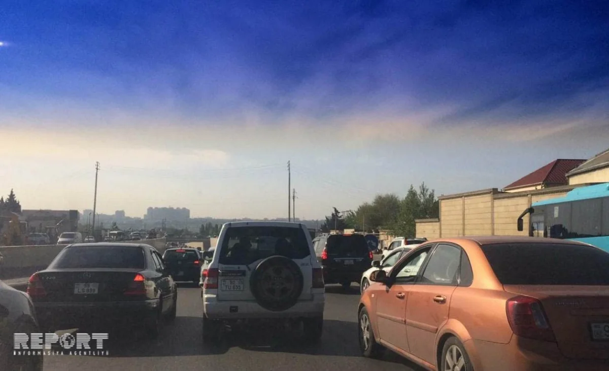Bakı-Sumqayıt yolunda böyük tıxac yaranıb - FOTO