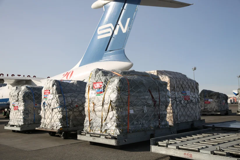 Mehriban Əliyevanın göstərişi ilə daha bir humanitar yardım təyyarəsi Türkiyəyə yola düşüb