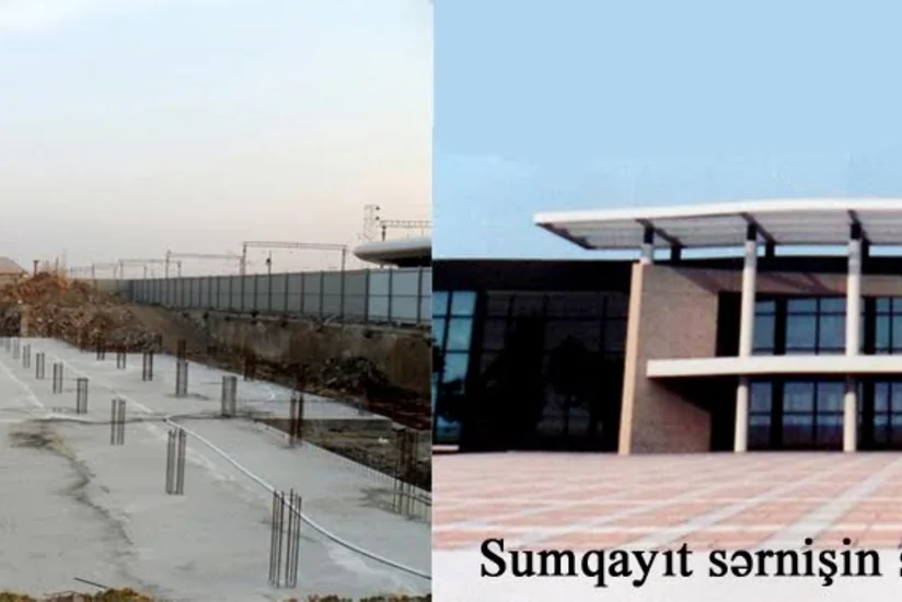 Sumqayıt sərnişin stansiyasının inzibati binasının özülü tökülüb
