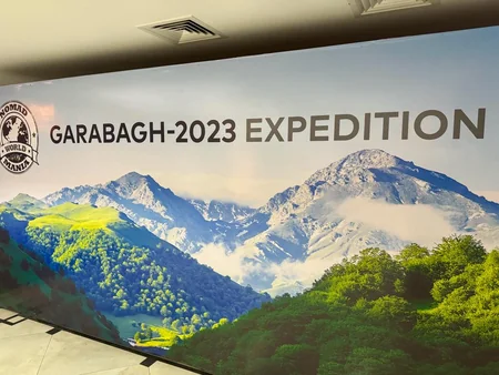 Hikmat Hajiyev meets with international travelers returning from Garabagh 