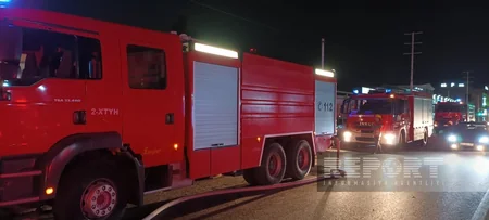 Binə qəsəbəsində mebel salonu yanıb, xəsarət alan var