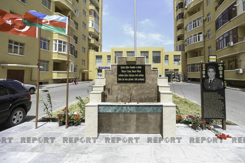 Sumqayıtda şəhidin xatirə bulağının açılışı olub