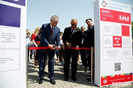 Bakı Bulvarında Dayanıqlı İnkişaf Məqsədlərinə həsr olunmuş stendlərin açılış mərasimi keçirilib