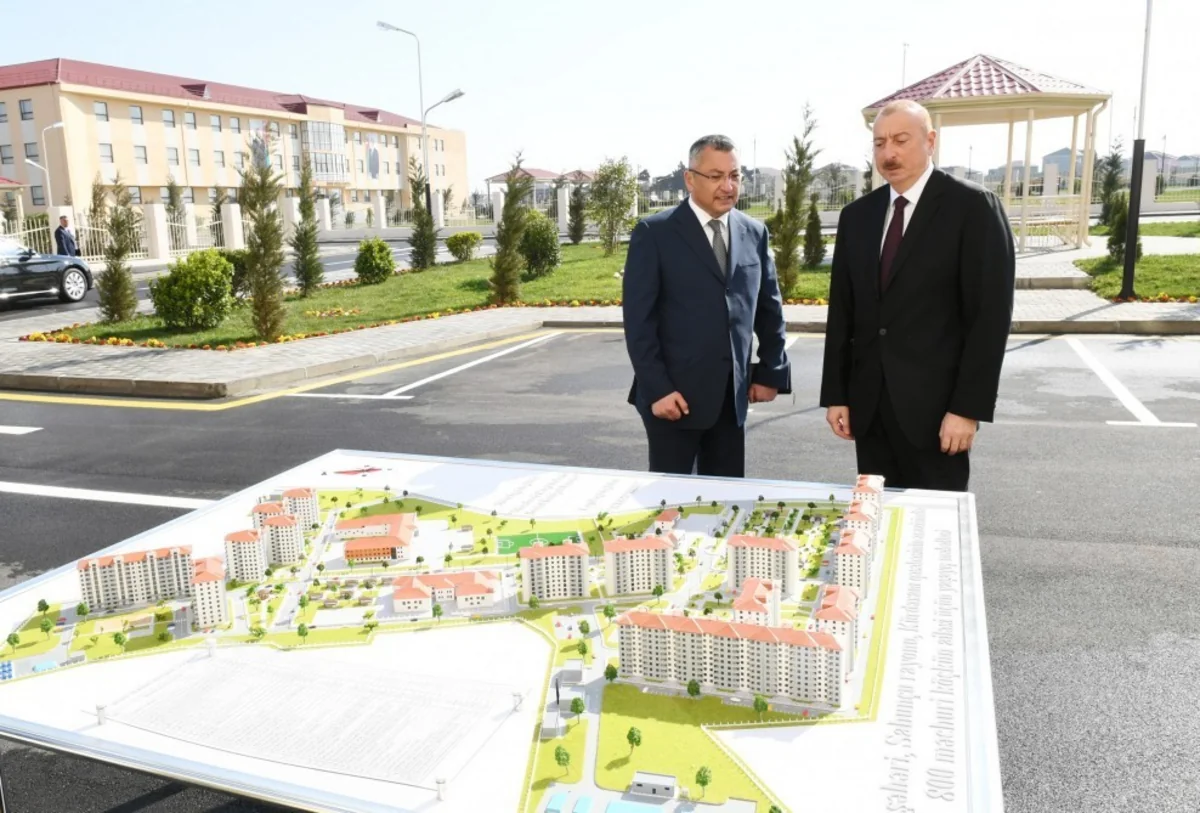 Президент Азербайджана принял участие в открытии жилкомплекса в Кюрдаханы - ФОТО