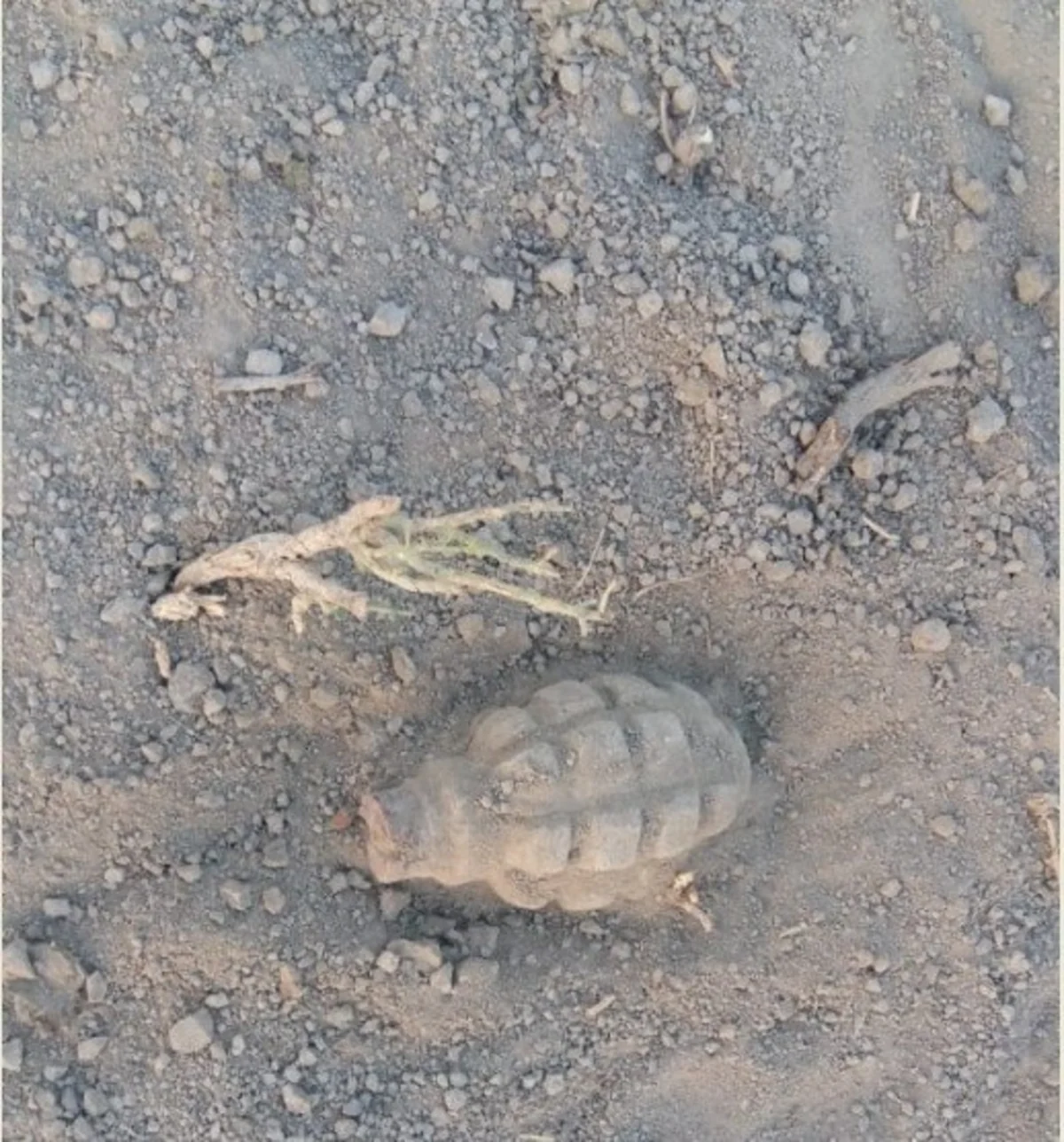 Yevlaxda əl qumbarası aşkar edilib - FOTO