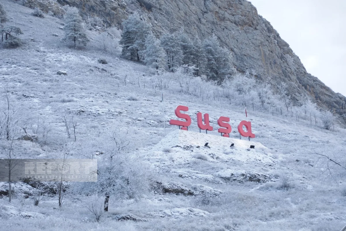 Şuşaya qar yağıb