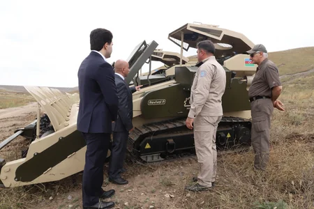 Ten Azerbaijani-made Revival P demining vehicles involved in ANAMA operations