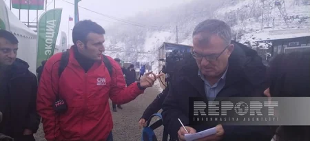 Xankəndi-Laçın yolunda aksiyanı işıqlandırmaq üçün bir qrup xarici media orqanlarının əməkdaşları gəliblər 