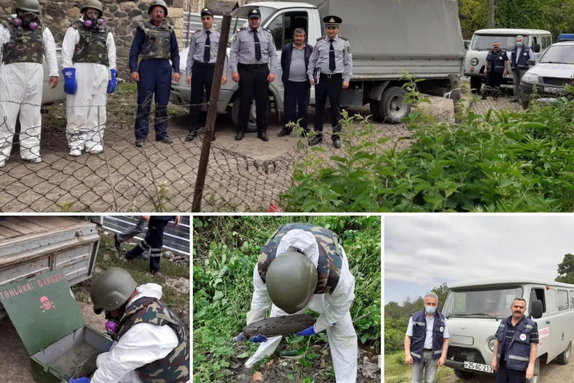 Göygöldə düşmən tərəfindən atıldığı ehtimal olunan top mərmisi tapılıb