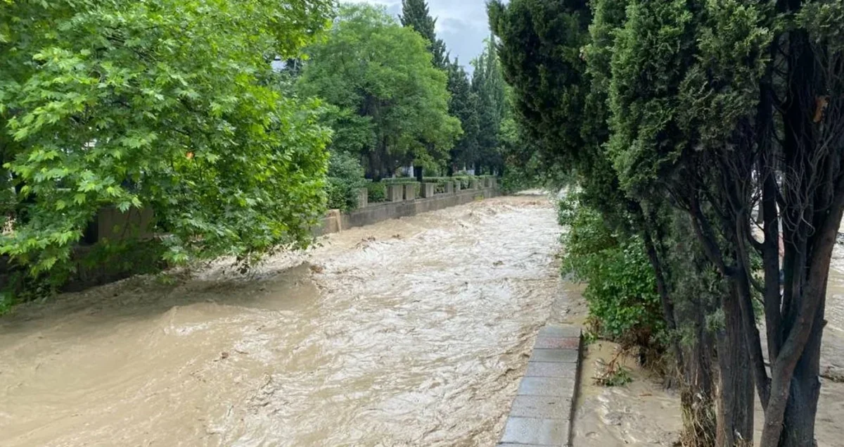 Şəmkirdə sel zamanı 2 nəfər xəsarət alıb