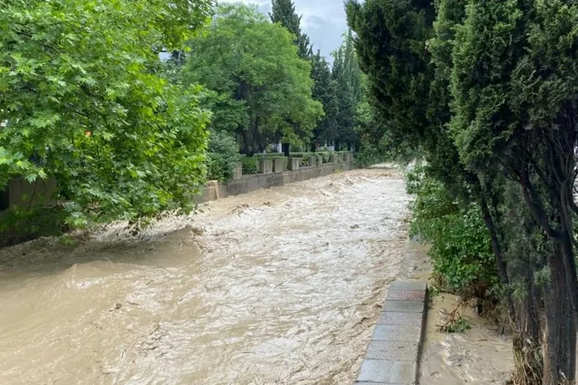 Şəmkirdə sel zamanı 2 nəfər xəsarət alıb