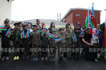 Vətən müharibəsi şəhidinin xatirəsinə tikilən bulağın açılışı olub