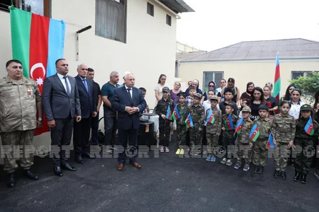 Vətən müharibəsi şəhidinin xatirəsinə tikilən bulağın açılışı olub
