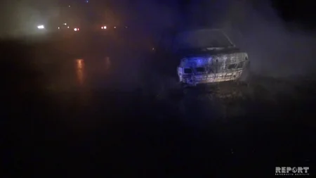 Cəlilabadda Rusiya vətəndaşına məxsus avtomobil yanıb - FOTO