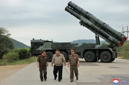 Kim Jong Un oversees tests of new 600mm multiple rocket launcher