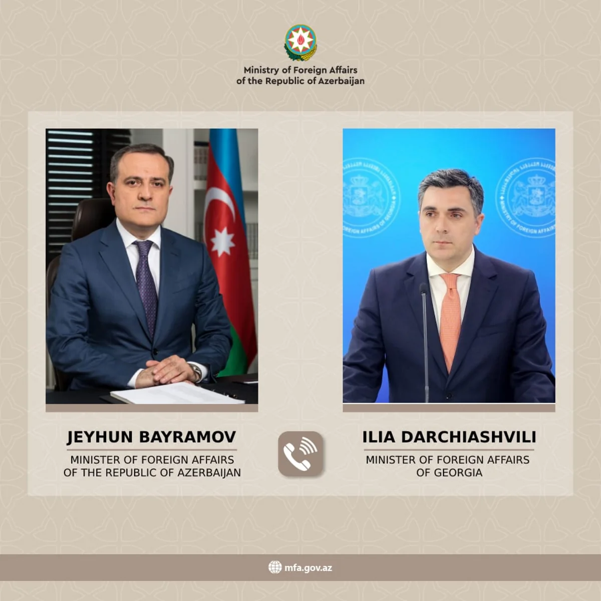 Ceyhun Bayramov gürcü həmkarına təşəkkür edib