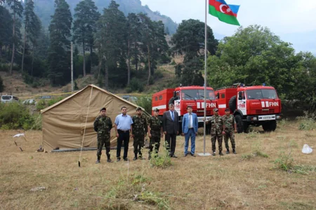 Azerbaijani Ambassador visits area of strong forest fire in Georgia