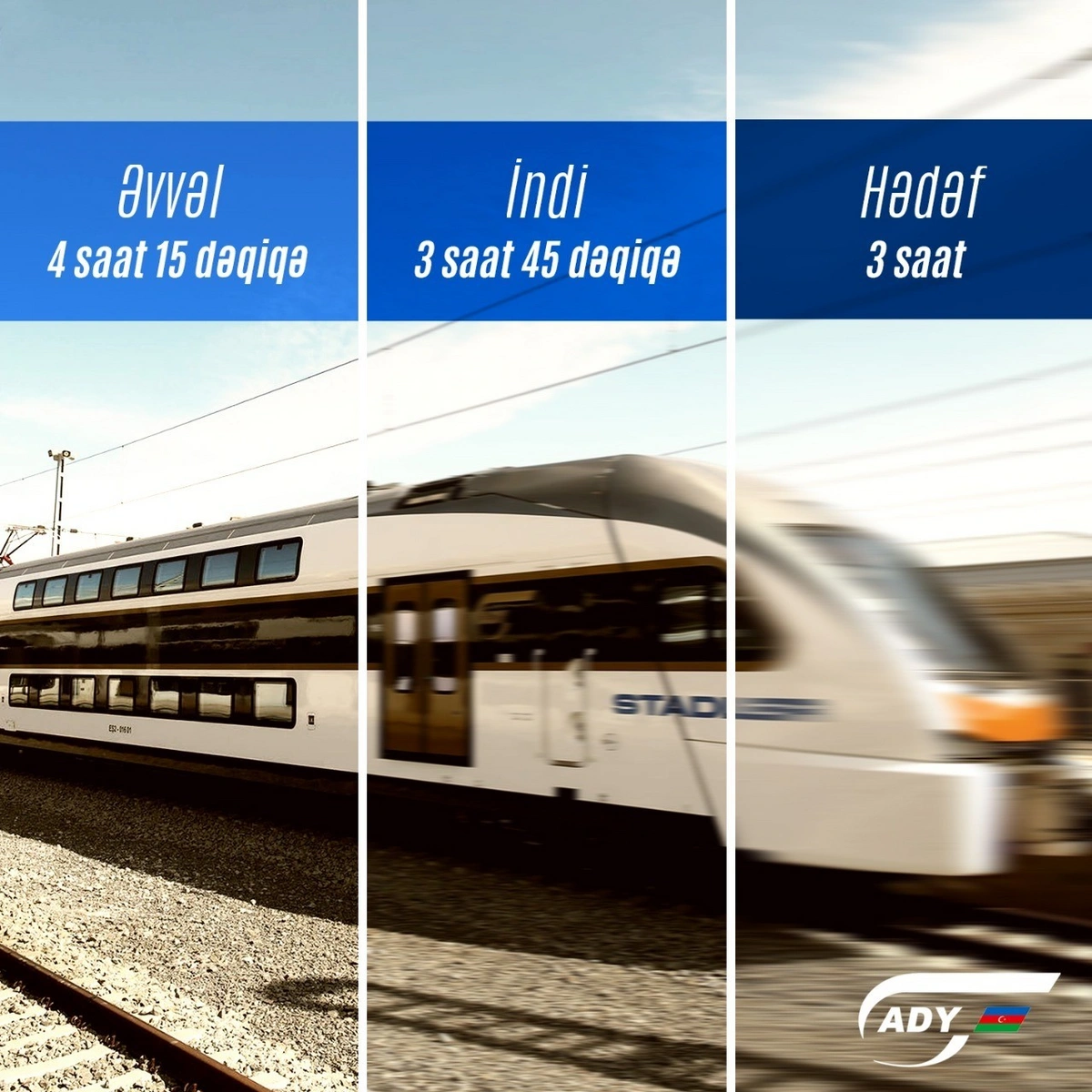 Bakı-Gəncə qatarının sürəti artırılır - CƏDVƏL