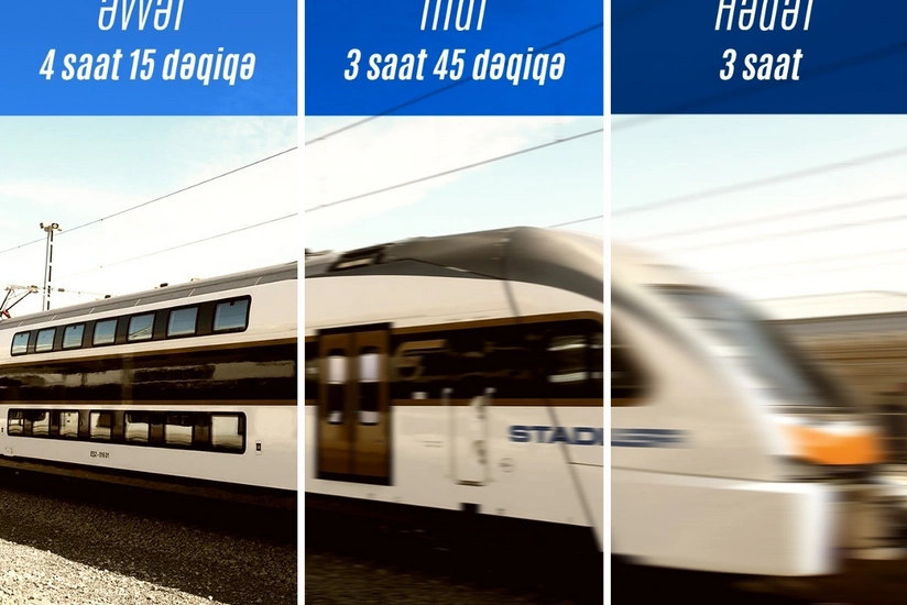 Увеличена скорость поездов в направлении Баку-Гянджа
