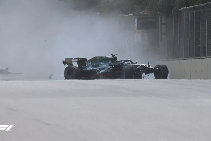 Formula 1: Aston Martin pilotunun təkəri partladı
