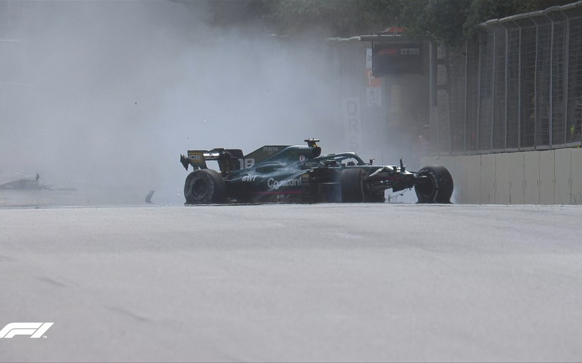 Formula 1: Aston Martin pilotunun təkəri partladı