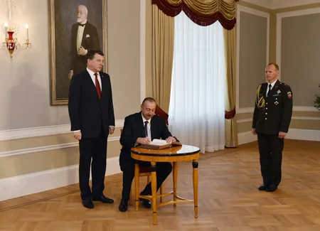 Official welcome ceremony was held for President Ilham Aliyev in Riga