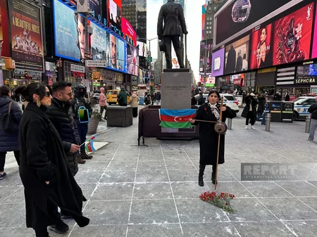 Nyu-Yorkun məşhur “Times Square” meydanında 20 Yanvar şəhidləri anılıb