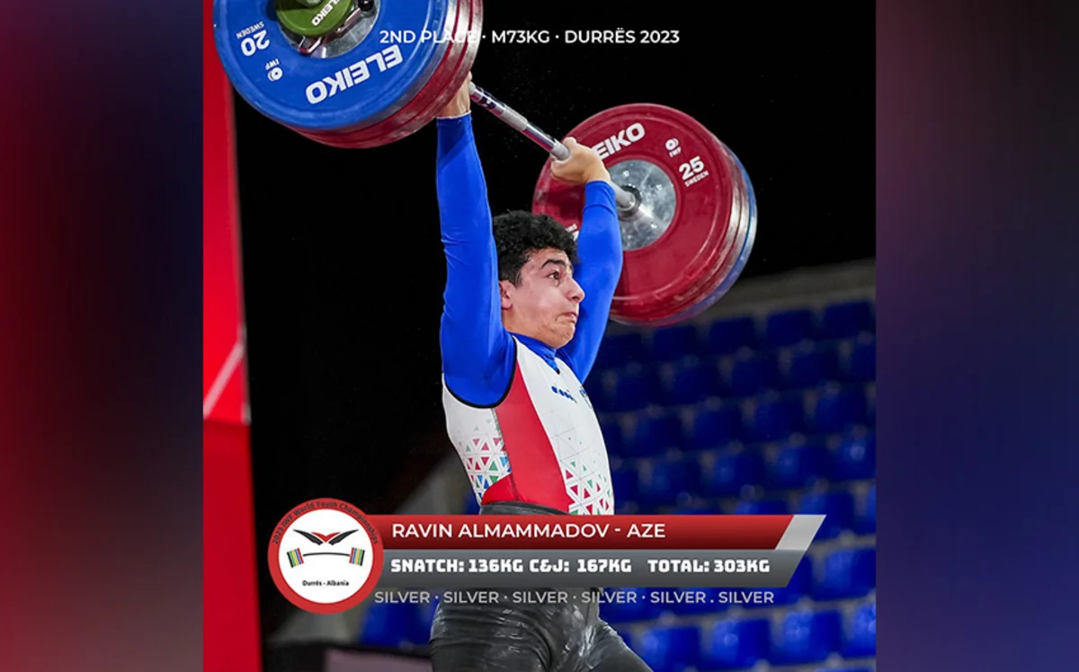 Azərbaycan ağırlıqqaldıranı dünya birinciliyində 3 medal qazanıb, 2 rekordu yeniləyib