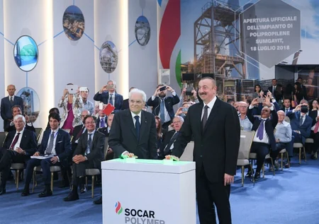 Azerbaijani and Italian presidents attend polypropylene plant built within 'SOCAR Polymer' project