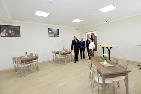 President Ilham Aliyev views the secondary school No 201 in Nizami district after major overhaul