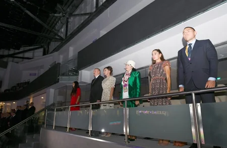 President Ilham Aliyev and first lady Mehriban Aliyeva attend opening of Rhythmic Gymnastics World Championships