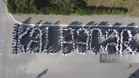 Kürdəmirdə Zəfər Günü münasibətilə fləş-mob keçirilib