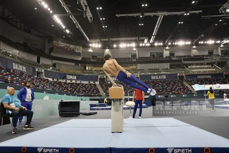 İdman gimnastikası üzrə Azərbaycan millisinin Dünya Kuboku öncəsi açıq məşqi keçirilib