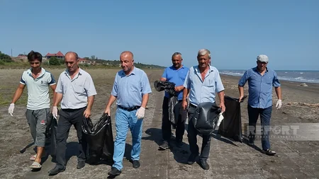 Xəzərin Nabran sahilində təmizlik aksiyası keçirilib