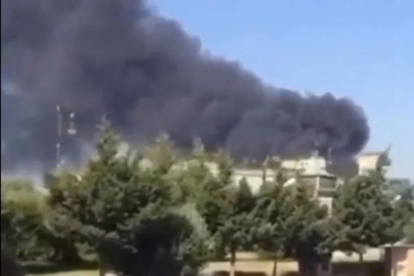 Qaradağda təkər tullantıları yanıb - VİDEO