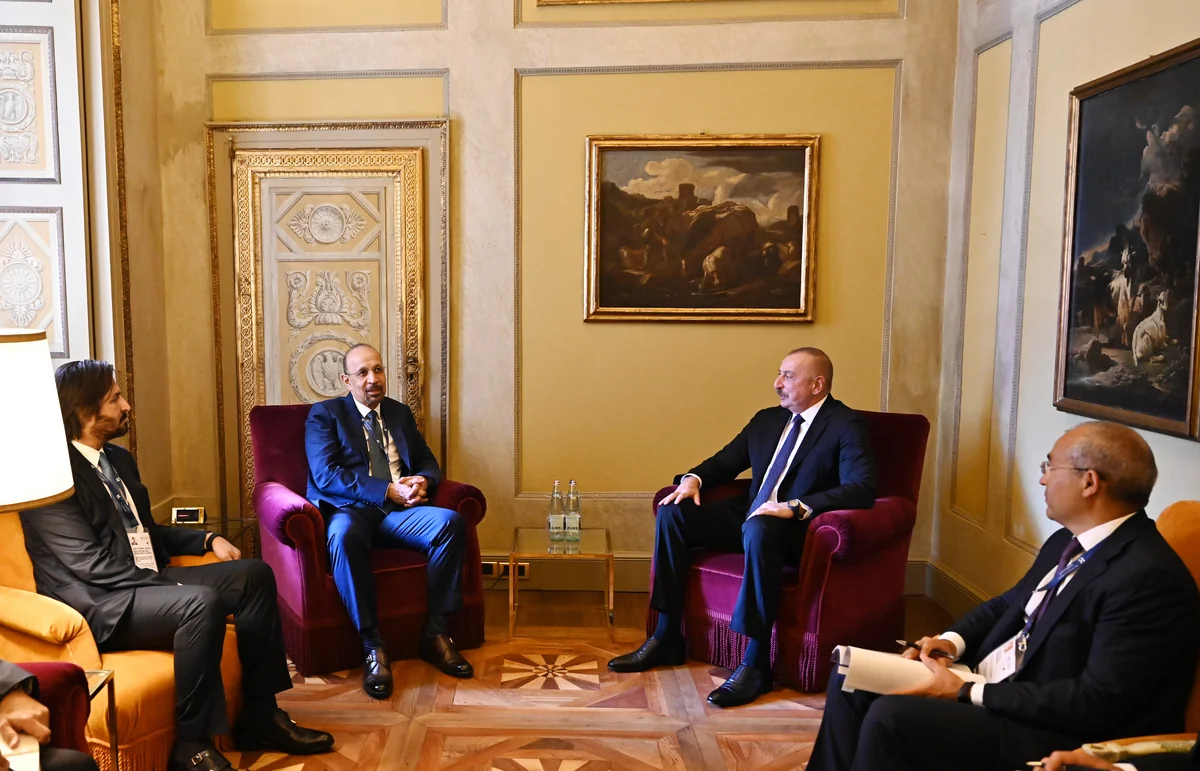 İlham Əliyev İtaliyanın Çernobbio şəhərində Səudiyyə Ərəbistanının investisiya naziri ilə görüşüb
