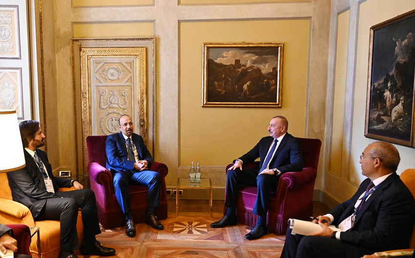 İlham Əliyev İtaliyanın Çernobbio şəhərində Səudiyyə Ərəbistanının investisiya naziri ilə görüşüb