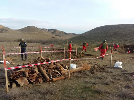 Ağstafada 517 ədəd müxtəlif növ partlamamış hərbi sursat aşkar olunub